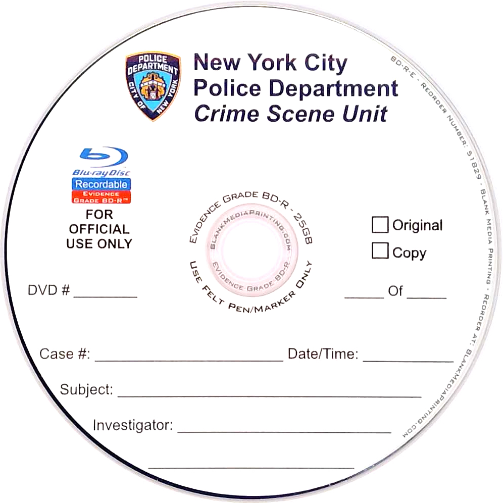 NYPD - Evidence Grade BD-R™